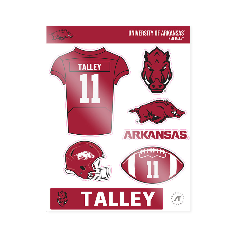 Arkansas - NCAA Football : Ken Talley - Sticker Sheet-0