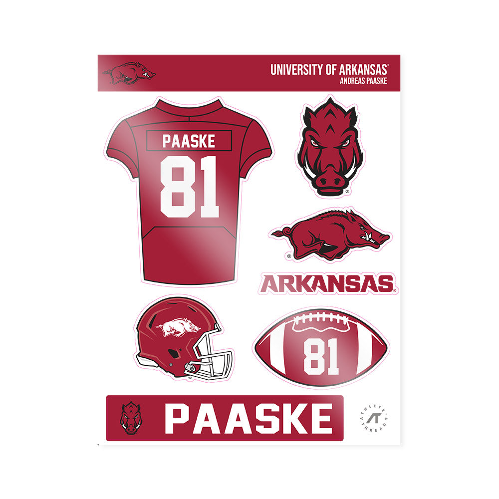 Arkansas - NCAA Football : Andreas Paaske - Sticker Sheet-0