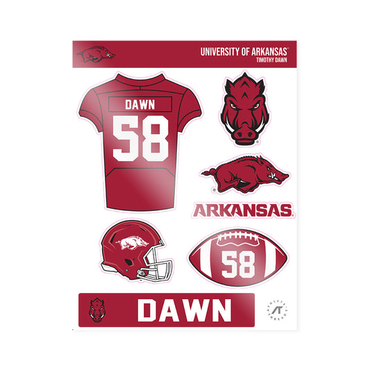 Arkansas - NCAA Football : Timothy Dawn - Sticker Sheet-0