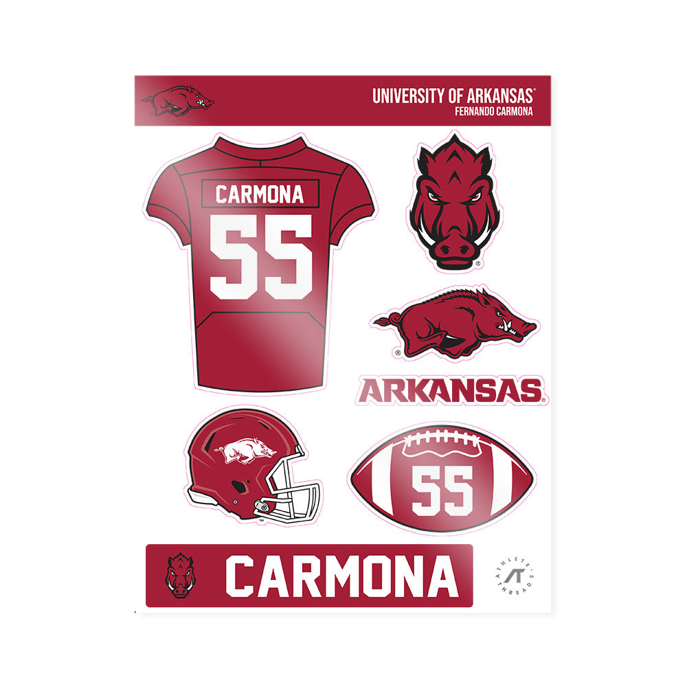 Arkansas - NCAA Football : Fernando Carmona - Sticker Sheet-0