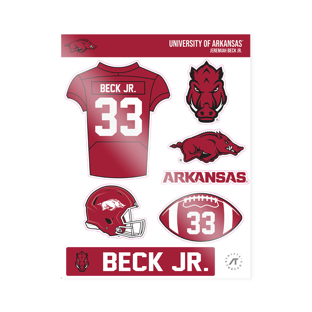 Arkansas - NCAA Football : Jeremiah Beck Jr. - Sticker Sheet-0