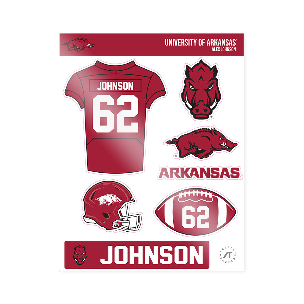 Arkansas - NCAA Football : Alex Johnson - Sticker Sheet-0