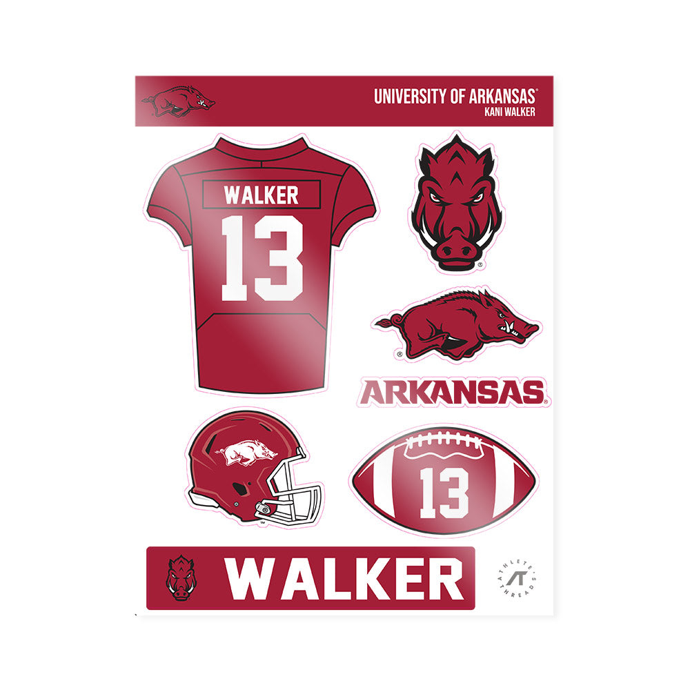 Arkansas - NCAA Football : Kani Walker - Sticker Sheet-0
