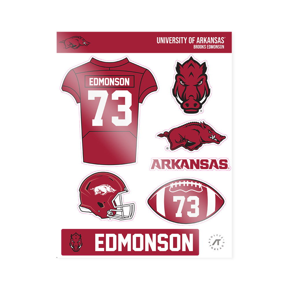 Arkansas - NCAA Football : Brooks Edmonson - Sticker Sheet-0