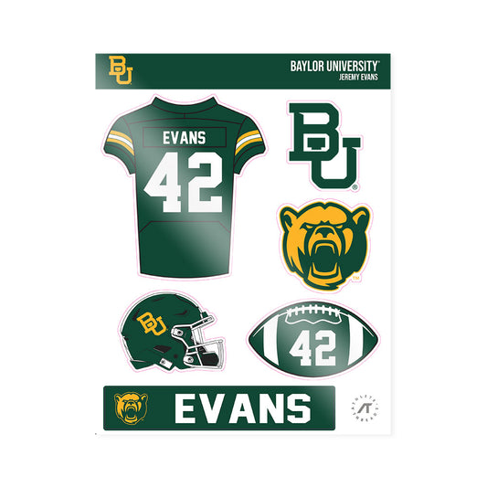 Baylor - NCAA Football : Jeremy Evans - Sticker Sheet-0