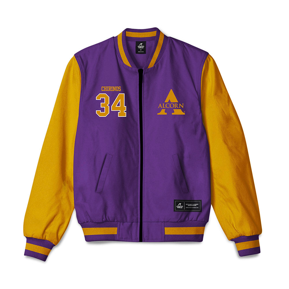 Alcorn - NCAA Baseball : Andres Chirinos - Bomber Jacket-0