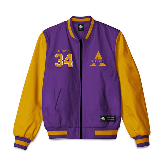 Alcorn - NCAA Baseball : Andres Chirinos - Bomber Jacket-0