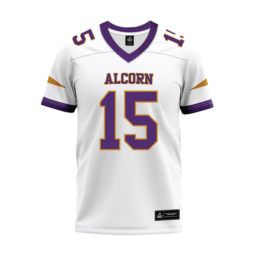Alcorn - NCAA Football : Xzavier Vaughn - white Premium Football Jersey-0
