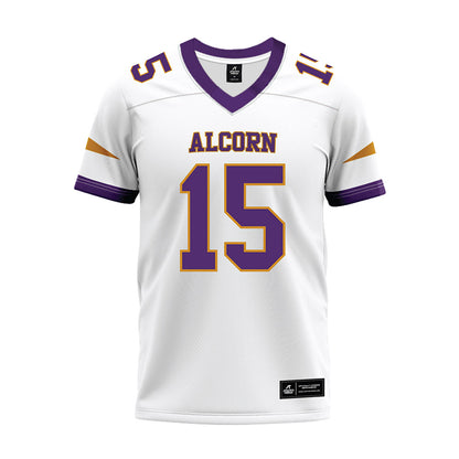 Alcorn - NCAA Football : Xzavier Vaughn - white Premium Football Jersey-0