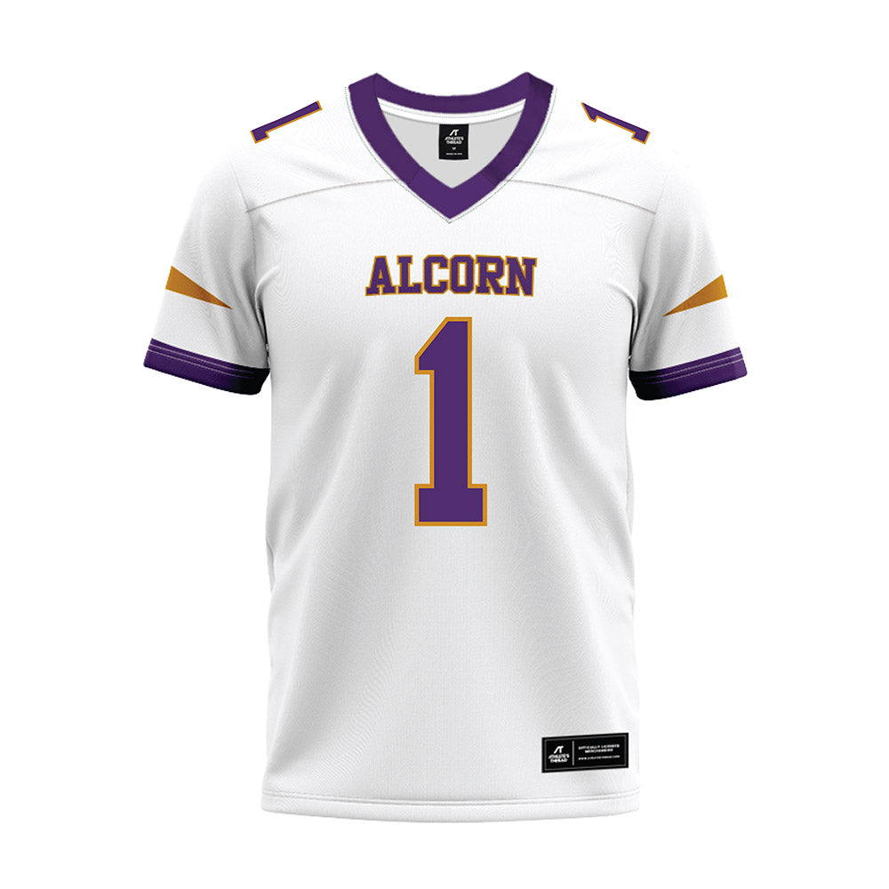 Alcorn - NCAA Football : Orlandus Mclaurin - white Premium Football Jersey-0