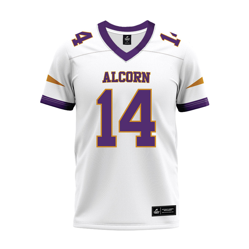 Alcorn - NCAA Football : Elijah Griffin - white Premium Football Jersey-0