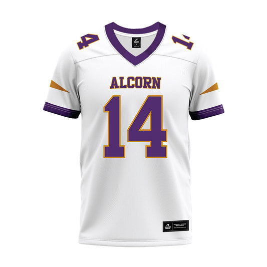 Alcorn - NCAA Football : Elijah Griffin - white Premium Football Jersey-0