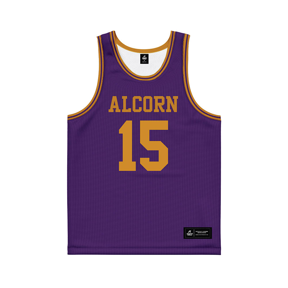 Alcorn - NCAA Women's Basketball : Jeanee Anderson - purple Basketball Jersey-0