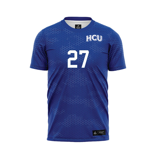 HCU - NCAA Women's Soccer : Nia Musquiz - Blue Soccer Jersey-0