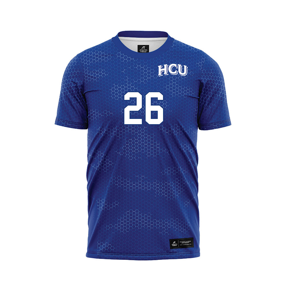 HCU - NCAA Women's Soccer : Gabrielle Herfindahl - Blue Soccer Jersey-0