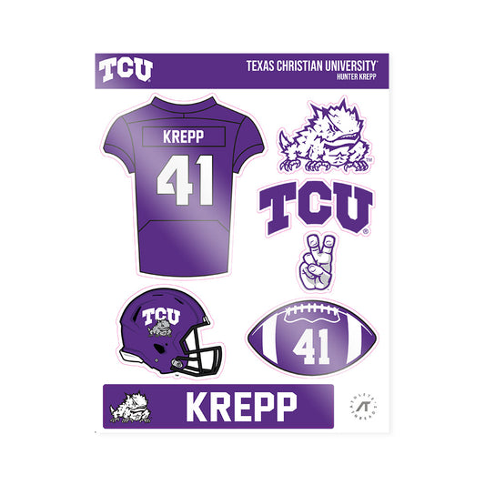 TCU - NCAA Football : Hunter Krepp - Sticker Sheet-0