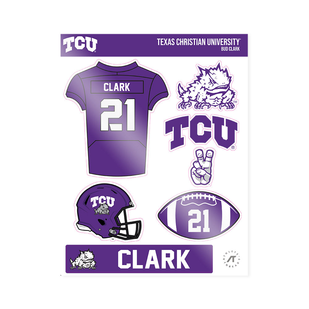 TCU - NCAA Football : Bud Clark - Sticker Sheet-0