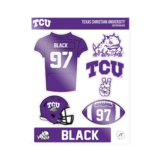 TCU - NCAA Football : Easton Black - Sticker Sheet-0