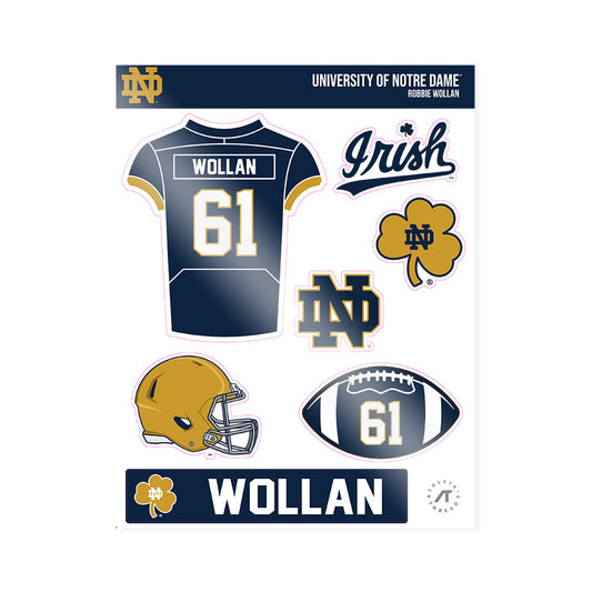 Notre Dame - NCAA Football : Robbie Wollan - Sticker Sheet-0