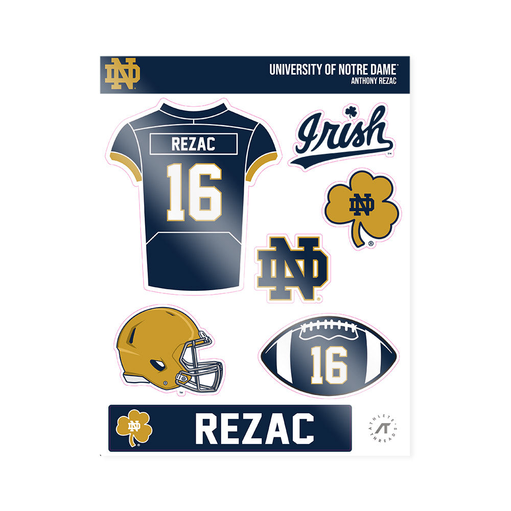 Notre Dame - NCAA Football : Anthony Rezac - Sticker Sheet-0