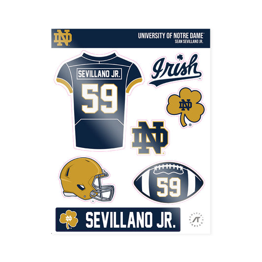 Notre Dame - NCAA Football : Sean Sevillano Jr. - Sticker Sheet-0