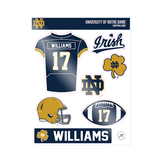 Notre Dame - NCAA Football : Cam Williams - Sticker Sheet-0