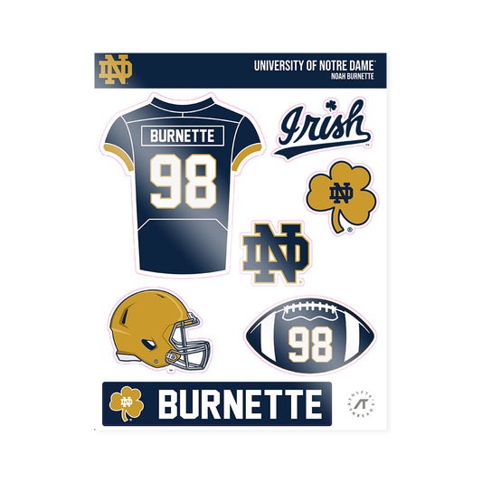 Notre Dame - NCAA Football : Noah Burnette - Sticker Sheet-0