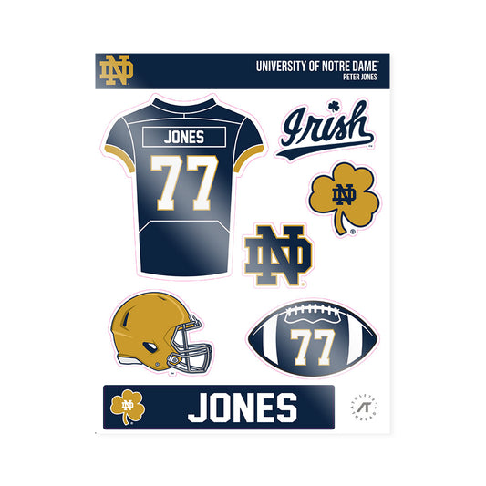 Notre Dame - NCAA Football : Peter Jones - Sticker Sheet-0