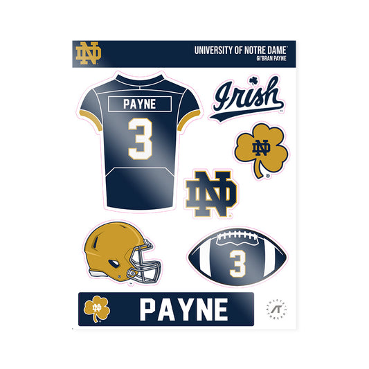 Notre Dame - NCAA Football : Gi'Bran Payne - Sticker Sheet-0