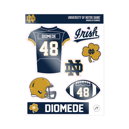 Notre Dame - NCAA Football : Marcello Diomede - Sticker Sheet-0
