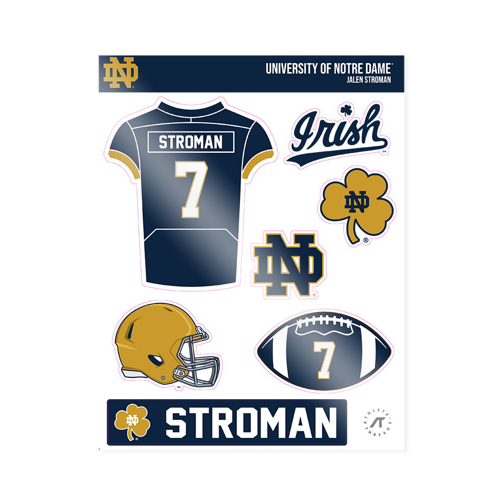 Notre Dame - NCAA Football : Jalen Stroman - Sticker Sheet-0