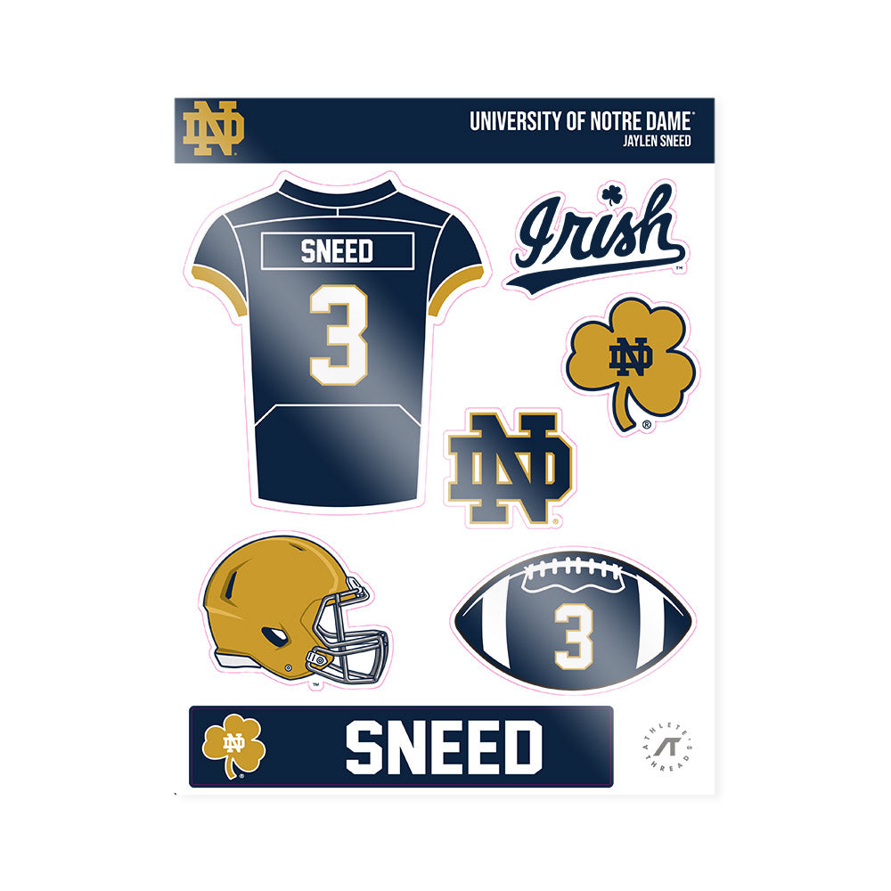 Notre Dame - NCAA Football : Jaylen Sneed - Sticker Sheet-0