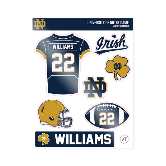 Notre Dame - NCAA Football : Aneyas Williams - Sticker Sheet-0