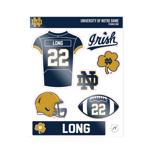 Notre Dame - NCAA Football : Ethan Long - Sticker Sheet-0