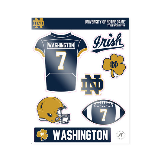 Notre Dame - NCAA Football : Tyrus Washington - Sticker Sheet-0