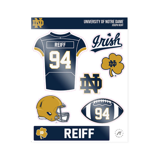 Notre Dame - NCAA Football : Joseph Reiff - Sticker Sheet-0
