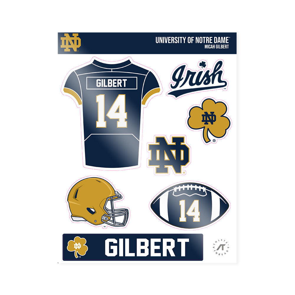 Notre Dame - NCAA Football : Micah Gilbert - Sticker Sheet-0