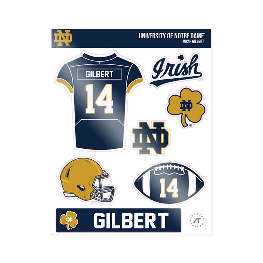 Notre Dame - NCAA Football : Micah Gilbert - Sticker Sheet-0