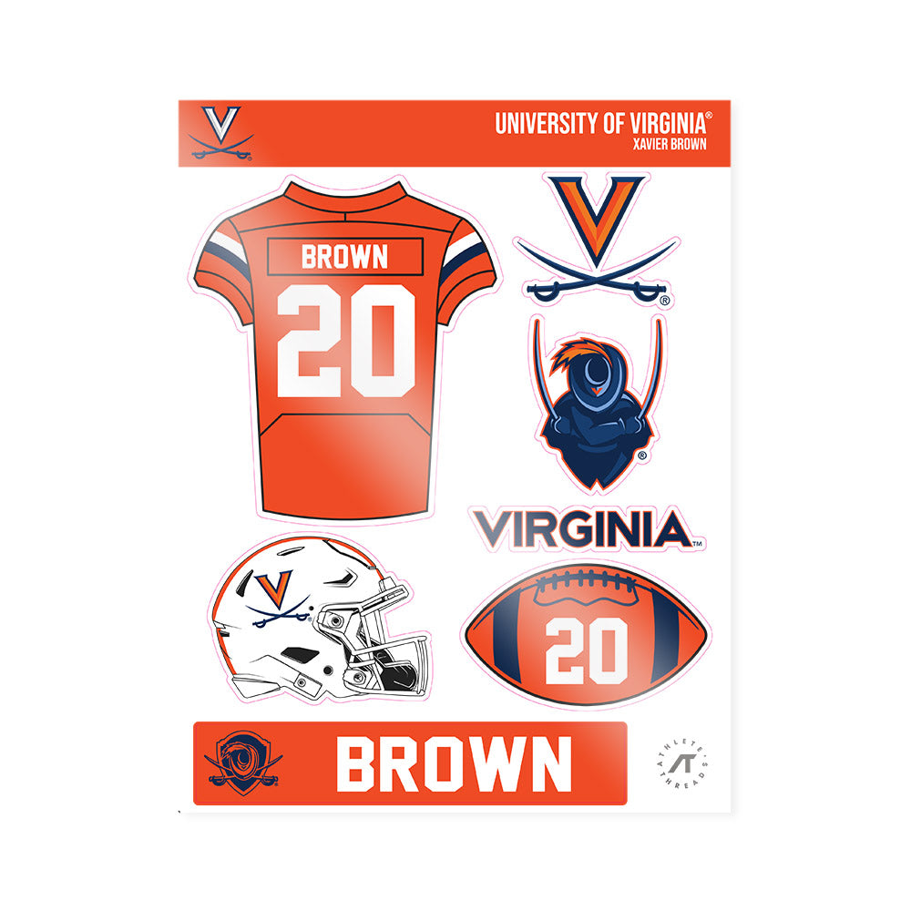 Virginia - NCAA Football : Xavier Brown - Sticker Sheet-0