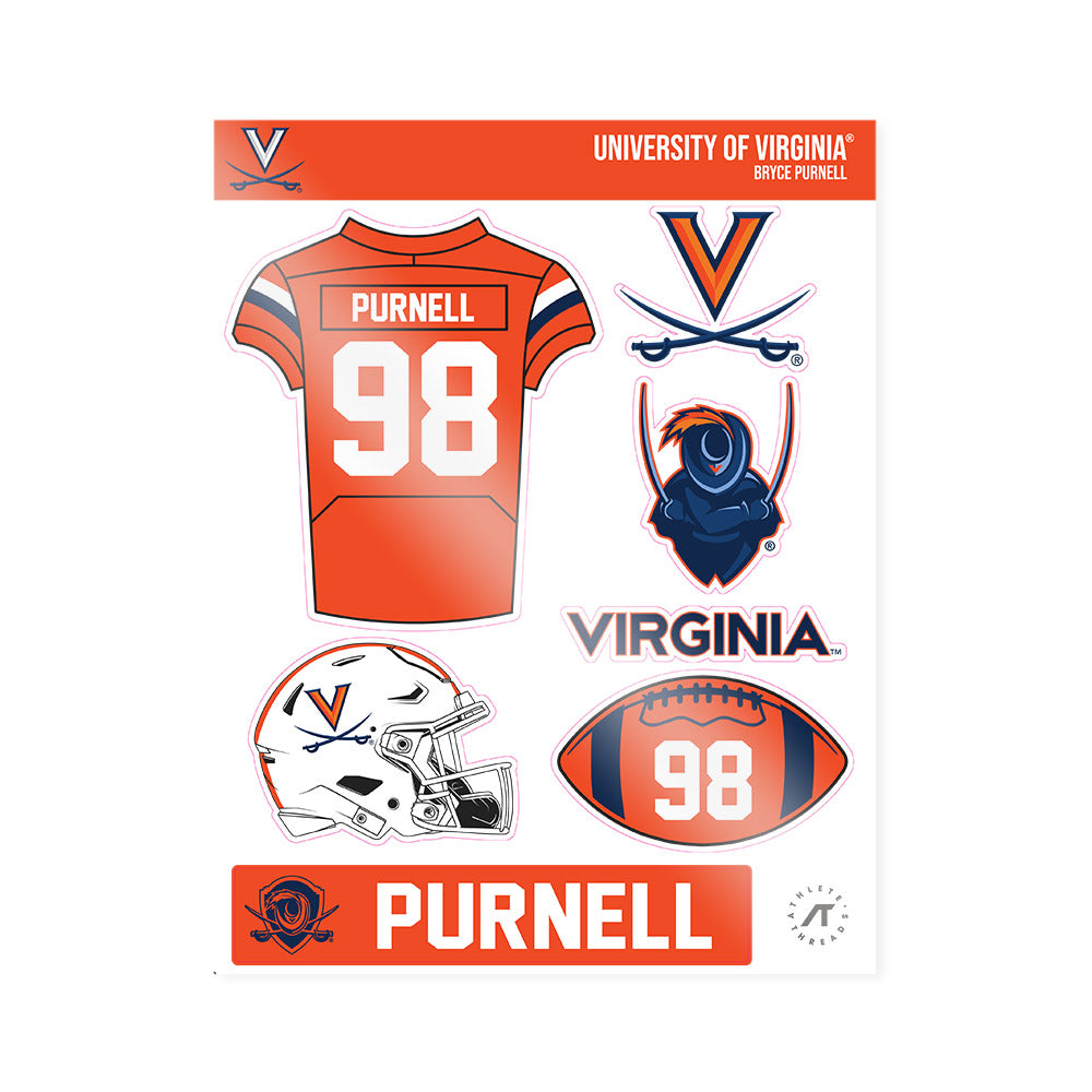 Virginia - NCAA Football : Bryce Purnell - Sticker Sheet-0