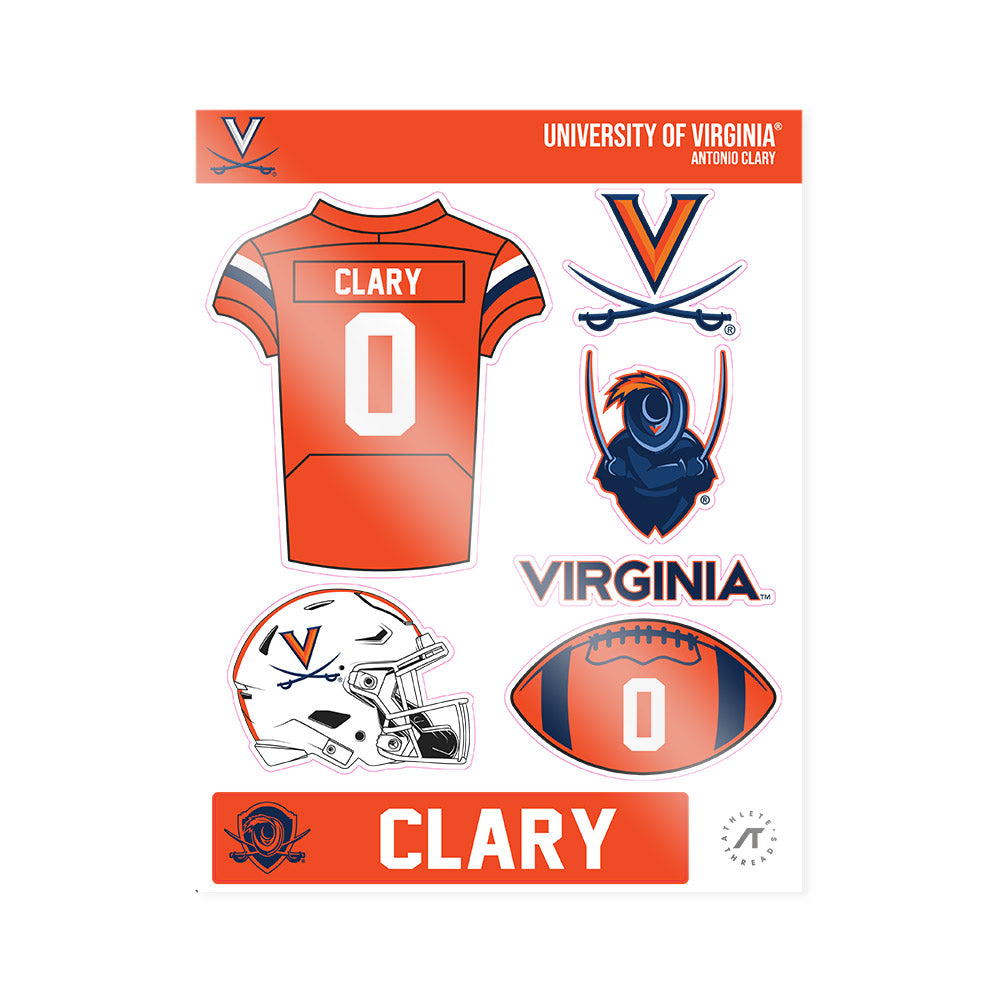 Virginia - NCAA Football : Antonio Clary - Sticker Sheet-0