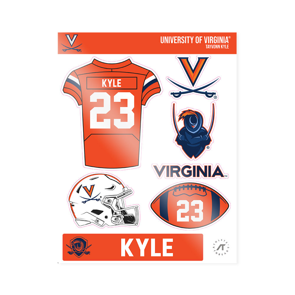 Virginia - NCAA Football : Tayvonn Kyle - Sticker Sheet-0