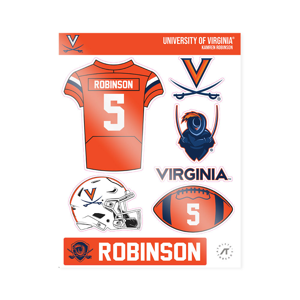 Virginia - NCAA Football : Kamren Robinson - Sticker Sheet-0