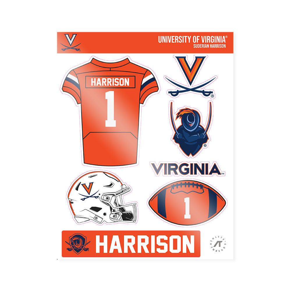 Virginia - NCAA Football : Suderian Harrison - Sticker Sheet-0