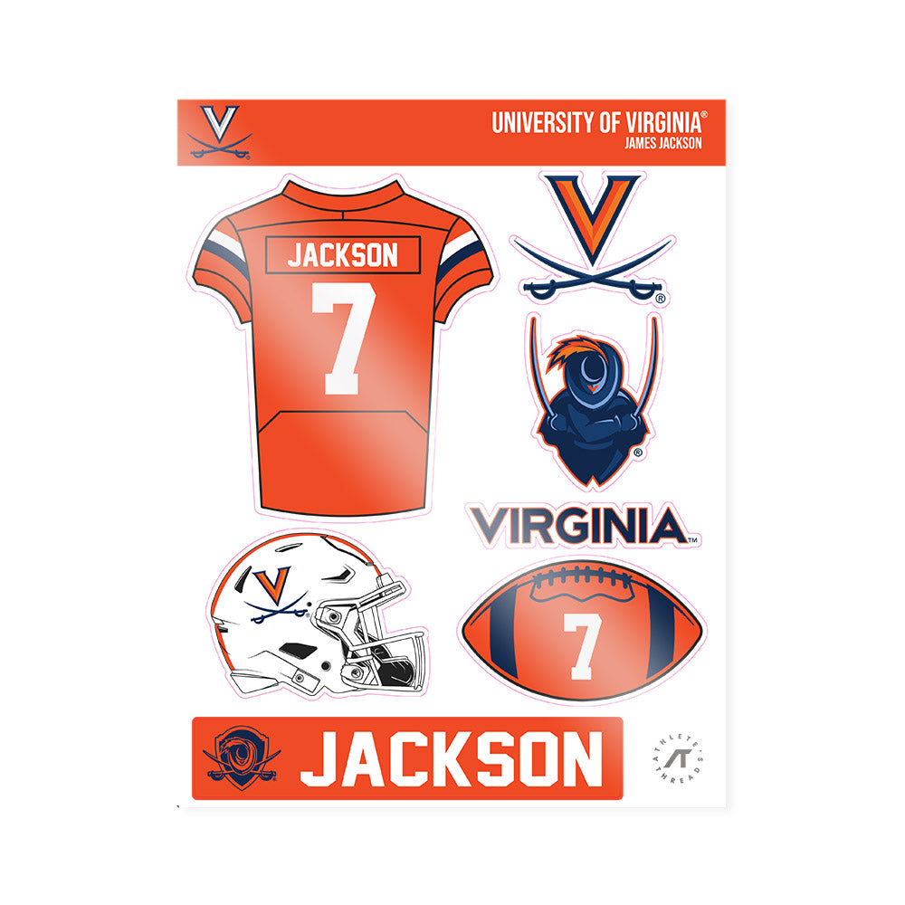 Virginia - NCAA Football : James Jackson - Sticker Sheet-0