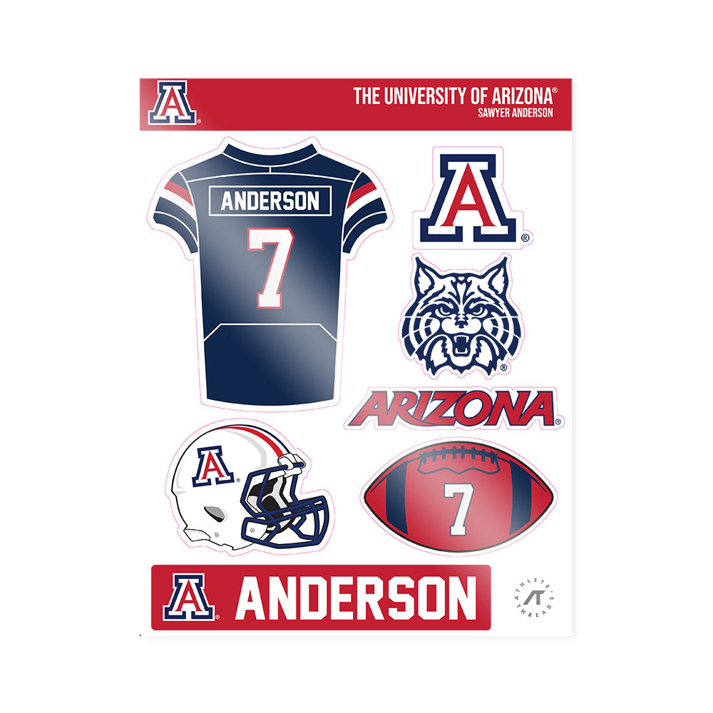 Arizona - NCAA Football : Sawyer Anderson - Sticker Sheet-1