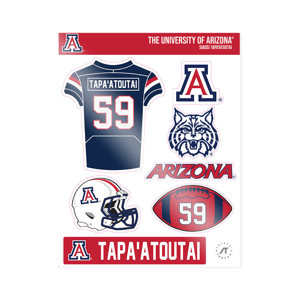 Arizona - NCAA Football : Siaosi Tapa'atoutai - Sticker Sheet-0