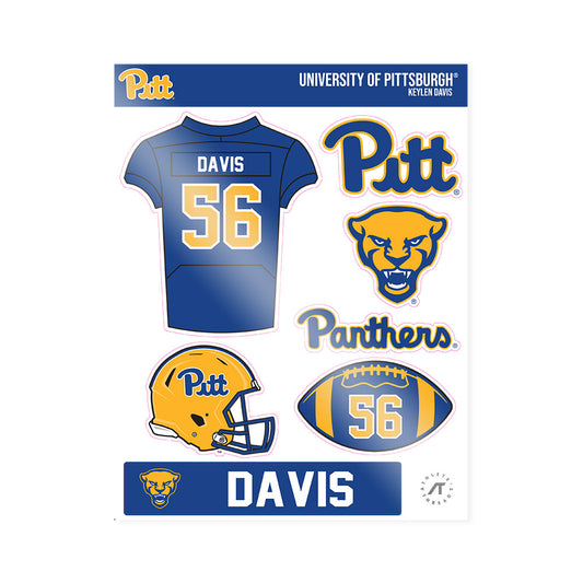 Pittsburgh - NCAA Football : Keylen Davis - Sticker Sheet-0