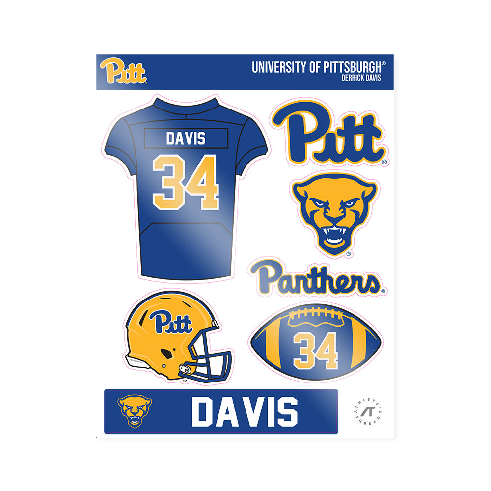 Pittsburgh - NCAA Football : Derrick Davis - Sticker Sheet-0