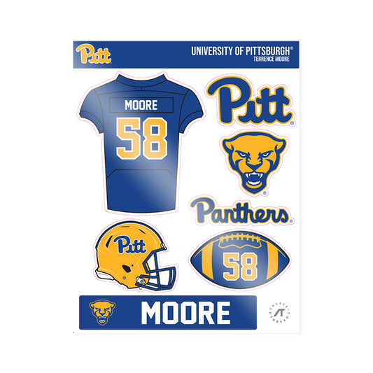 Pittsburgh - NCAA Football : Terrence Moore - Sticker Sheet-0